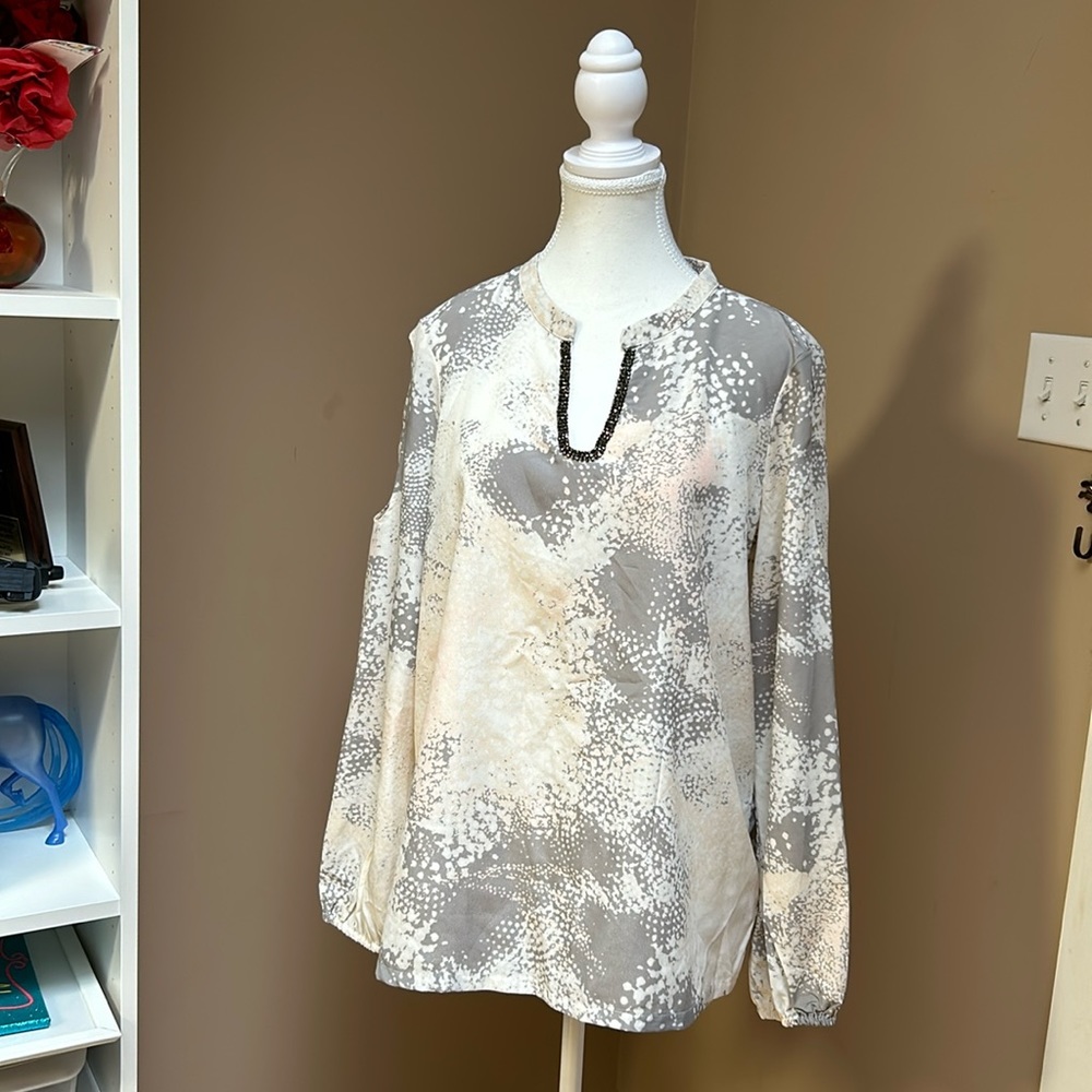 NWOT Juicy Couture open shoulder sequins long sleeve blouse